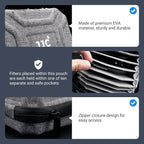 JJC 10 Pockets Hard Shell Lens Filter Bag Up to 95mm, Water Resistant & Dustproof, Camera Filter Pouch Carrying Case for Photography Round Filter with Microfiber Cleaning Cloth