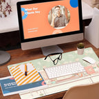 Desk Pad, Kawaii Anime Style Desk Mat, Green Cute Desktop Large Gaming Mouse Pad for Desk, 31.5"x15.7" Extended Big Computer Keyboard Mouse Pad with Non-Slip Base and Stitched Edge