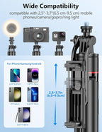 70'' Automatic Tripod, Extendable Selfie Stick Phone with Magnetic Remote & 1/4" Screw Camera Tripod Lightweight Travel Tripod for Cell Phone Compatible with iPhone 16/15/14/13/12/Android