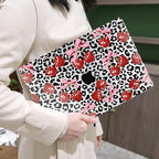 MEEgoodo for MacBook Air 13.3 inch Case 2021 2020 2019 2018 A2337 M1 A2179 A1932, Laptop Shell for MacBook Air M1 with Keyboard Webcam Cover & Trackpad Film & Type C Adapter,Leopard & Cherry