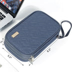 NISHEL Travel Cord Organizer Case, Double Layers Tech Electronic Bag, Essentials for Charger, Cable, Phone, Flash drive, Aegean-Blue