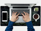 Cute Dark Gloomy Forest Desk Mat, Gothic XXL Large Extended Gaming Mouse Pad Mat, Non-Slip Rubber Base Mousepad Computer Keyboard and Mouse Mat, Desk Pad with Stitched Edges, 31.5x15.75 in