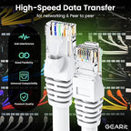 GEARit Cat 6 Ethernet Cable (50-Pack 1 Foot) Cat6 Network Patch, 10Gbps, RJ45, Snagless Cord, Gold-Plated Connectors, Internet for PC, TV, Tablet, Router, Printer, Servers, IT Data Center - White