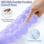 Cloud Wrist Rest Keyboard, Cloud Keyboard Wrist Pad Set with PU Leather Memory Foam, Cute Arm Rest for Palm Support, PC/Gaming Desk Accessories/Office Setup/Computer Hand Cushion - Purple