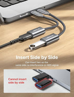 JSAUX USB C to USB 3.0 Adapter [2 Pack], USB C Male to USB Female OTG Cable Adapter Compatible with MacBook Pro/Air, iPhone 16 Pro Max/16 Plus/16e/15, Samsung Galaxy S25/S24/S23