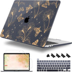 Case for MacBook Pro 13 inch with/Without Touch Bar (2016-2022, M2 A2338 M1 A2289 A2251 A2159 A1989 A1706 A1708), Hard Shell + Keyboard Cover + Dust Plug, Butterflies