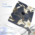 for MacBook Pro 16 inch Case 2021 2022 2023 2024 Release A3186 A3403 M4 A2991 M3 A2780 M2 A2485 M1 Pro/Max, Hard Shell Case with Screen Protector & Keyboard Cover, Golden Floral