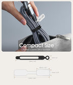 32Pcs Nearockle Cable Labels and Silicone Cable Ties Cable Management Set, Reusable 16 Cable Ties+16 Cord Labels for Electronics, Travel Home Office Desk Wire Organization (Black)