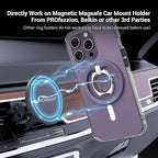 PROfezzion Thin Metal Ring Holder for MagSafe, Removable Strongest Magnetic Phone Grip for iPhone 16 15 14 13 12 Pro Max Plus with Mag-Safe Case [Not for Regular Case] [MagSafe Car Mount Compatible]