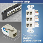 Everest 45° Angled RJ45 Cat6A Keystone Jacks 50-Pack in Ivory - Slim Profile Female RJ45 Connectors - Cat 6A Keystone Jack - Compatible with 45° Angled Speed Termination Tool - 45Term (B0BL3GS7ZY)