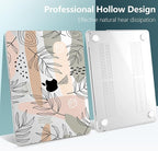 TWOLSKOO Compatible with M4 MacBook Air 15 inch Case 2025-2023 Released Model M4 A3241 M3 A3114 M2 A2941, Plastic Hard Shell & Screen Protector & Keyboard Cover & Trackpad Film, Tropical Leaves