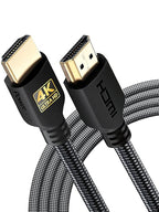 PowerBear 4K HDMI Cable 10 ft [2 Pack] High Speed, Braided Nylon & Gold Connectors, 4K @ 60Hz, Ultra HD, 2K, 1080P, ARC & CL3 Rated | for Laptop, Monitor, PS5, PS4, Xbox One, Fire TV, Apple TV & More