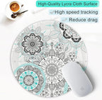 ITNRSIIET Round Mouse Pad with Stitched Edge Premium-Textured Waterproof Non-Slip Rubber Base Desktop Protection Mat Diameter 8.7 inches, Mandala Flowers