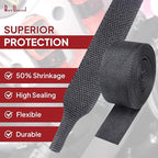 Braided Sleeving 2:1 Shrinkable Fabric Heat Shrink Tubing- Abrasion Protection Flexibility Wiring Harness Cable Sheath (1/2" ID, 30ft)