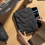 tomtoc 360 Protective Puffy Tablet Sleeve for iPad Pro 11-inch (M4/(4th/3rd/2nd/1st Gen), iPad Air 11-inch (M3) 2025/(M2) 2024 with Magic Keyboard/Smart Keyboard, Quilted Soft Puffer iPad Case