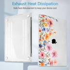 Mektron for MacBook Air 13 Case A1466/A1369 (2010-2017 Release), Snap-on Plastic Hard Shell Cover for MacBook Air 13.3 inch with Keyboard Cover, Floral P165