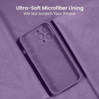 FireNova Designed for iPhone 13 Pro Max Case, Silicone [Camera Protection] Phone Case with [2 Screen Protectors], Soft Anti-Scratch Microfiber Lining Inside, 6.7 inch, Light Purple
