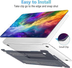 Mektron for MacBook Air 13 Case A1466/A1369 (2010-2017 Release), Snap-on Plastic Hard Shell Cover for MacBook Air 13.3 inch with Keyboard Cover, Rainbow Cosmic