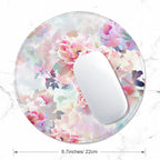 ITNRSIIET Round Mouse Pad with Stitched Edge Premium-Textured Waterproof Non-Slip Rubber Base Desktop Protection Mat Diameter 8.7 inches, Beautiful Flowers