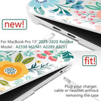 TWOLSKOO Compatible with MacBook Pro 13 inch Case 2023-2016 A2338 M2/M1 A2251 A2289 A2159 A1989 A1706, Plastic Hard Shell Cover & Keyboard Skin & Screen Protector, Abstract Flower
