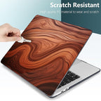 TWOLSKOO Compatible with MacBook Pro 13 inch Case 2023-2016 A2338 M2/M1 A2251 A2289 A2159 A1989 A1706, Plastic Hard Shell Cover & Keyboard Skin & Screen Protector, Wood Grain