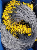35" Steel Wire Cable Seals Tamper Resistant Security Seal Tags Numbered Self-Locking Safety Seals Length 90 cm (Pack of 100pcs, Yellow)