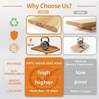 NAMON Floor Book Stand for Reading, 100% Solid Wood, Height Adjustable from 16.5" to 51", Floor Reading Stand with Page Clip for Cookbooks, Sheet Music, Projector (Without T-Shaped)