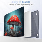 May Chen for New MacBook Pro 13 Case 2022 2020 Release (A2338 M1 M2/A2289/A2251), Plastic Crystal Hard Shell Case Cover with Keyboard Cover for MacBook Pro 13-inch Touch Bar, Mushrooms
