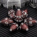 ARUOHHA DND Metal Dice Black Red Dragon Egg Dice with Metal Box, Role Playing Game RPG Polyhedral D and D Dice Set D20 D12 D10 D8 D6 D4