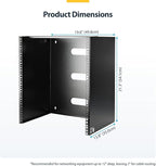StarTech.com 12U Wall Mount Patch Panel Bracket - 13.75 in. (34.93 cm) Max. Mounting Depth - 19" Patch Panel Rack for Shallow Network Equipment- 125lbs Capacity, TAA (WALLMNT12)