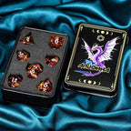 ARUOHHA Liquid Core DND Dice Set, 7pcs Resin Sharp Edged Dragons Dice Role Playing Games, RPG Silver Numbers Red Dungeons Polyhedral Dice with Gift Box D20 D12 D10 D8 D6 D4