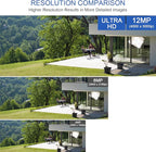 GW Security 64 Channel UltraHD 12MP 6K @ 30FPS Realtime 3X Motorized Zoom PoE Security Camera System with 32 x 12MP IP Two-Way Audio Full-Time Color Night Vision Outdoor/Indoor Smart AI Bullet Cameras