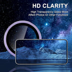 for Samsung Galaxy S25 Edge Camera Lens Protector, Individual Metal Ring Tempered Glass Lens Cover, [Strong Adsorption] Scratch Resistant Ultra-Thin HD Clear Lens Cover, 1 Set-Purple