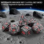 Haxtec DND Dice Set Polyhedral D&D Dice Compatible with Dungeons and Dragons Gift TTRPG Antique Iron Red Metal Dice