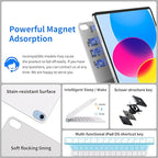 for iPad 11th (A16 2025) & iPad 10th Generation Case with Keyboard – Magic-Style Magnetic Keyboard for ipad 10th generation (10.9-inch 2022) with 7 Color Backlight, Multi-Touch Trackpad (White)