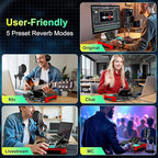 Podcast Microphone Bundle with Live Sound Board Audio Mixer, Podcast Equipment Bundle with 3.5mm Condenser Microphone(P15) for Pc/Phone Live Streaming Singing Gaming, Voice Changer, Denoise