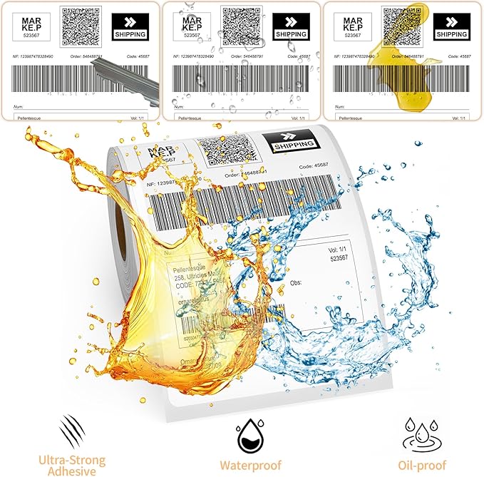 2 Rolls 4" x 6" Direct Thermal Printer Label, 250 Labels/Roll, Total 500 Thermal Shipping Labels, Strong Adhesive, Commercial Grade, Perforated, Compatible with Most Thermal Printers (NOT for DYMO)