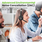 GEARit Wireless Bluetooth Headset with Mic - 35 Hrs Talk Time - for Trucker, w/Noise Cancelling Microphone & Mute Button - Easy to Set Up Wireless for Work, Phone Calls, Homes, Offices