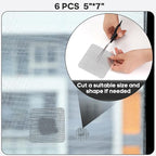 5" x 7" Black/Grey Screen Repair Kit, 6 PCS Window Screen Patch Repair Tape for Mesh Window Door, Strong Adhesive Fiberglass Mesh Pacth Tape