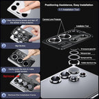 WSKEN for Samsung Galaxy S24 Ultra Camera Lens Protector, Ultra Thin Scratch Resistant 9H Tempered Glass with Aluminum Metal Circle Camera Screen Protector Cover Accessories, Silver
