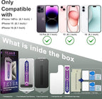 2 Pack Matte Privacy Screen Protector for iPhone 16/15/14 Pro 6.1-Inch Auto Dust Removal, No Bubbles, Anti-Spy Tempered Glass Film, Easy Installation
