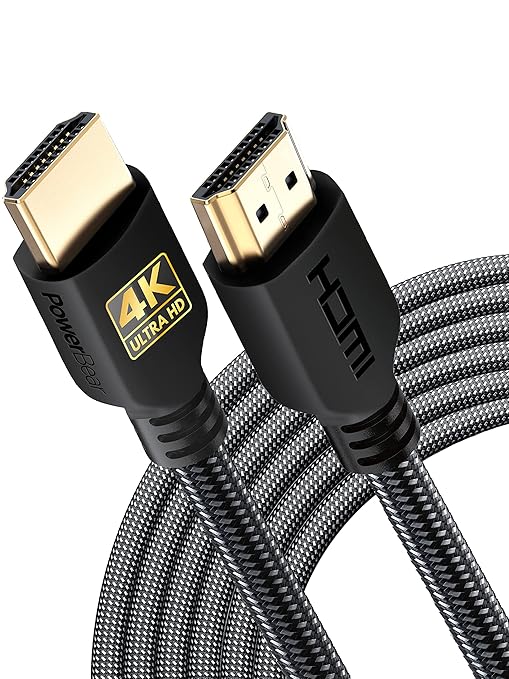 PowerBear 4K HDMI Cable 20 ft [2 Pack] High Speed, Braided Nylon & Gold Connectors, 4K @ 60Hz, Ultra HD, 2K, 1080P, ARC & CL3 Rated | for Laptop, Monitor, PS5, PS4, Xbox One, Fire TV, Apple TV & More