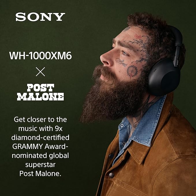 Sony WH-1000XM6 The Best Wireless Noise Canceling Headphones, HD NC Processor QN3, 12 Microphones, Adaptive NC Optimizer, Mastered by Engineers, Studio-Quality, 30-Hour Battery, Midnight Blue