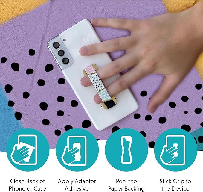 LOVEHANDLE Universal Phone Grip for Smartphones & Mini Tablets - Phone Holder for Hand - Wireless Charging Compatible - Made in The USA - Veri Violet