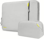 tomtoc 360 Protective Laptop Sleeve Set for 13-inch MacBook Air M3/A3113 2024, M2/A2681 M1/A2337, 13 MacBook Pro M2/A2686 M1/A2338, Water-Resistant Shockproof MacBook Case Bag with Accessory Pouch