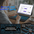 Keyboard Case for iPad 10th Generation (10.9" 2022) and iPad 11th (A16, 2025), Magnetic Detachable Wireless keyboard for ipad 10th generation with 7 Color Backlight, Multi-Touch Trackpad(Black)