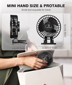 JZCreater USB Desk Fan, Mini Portable, 3 Speeds - Quiet Personal Cooling Fan for Home Desktop Office Travel Bedroom, Deep Black (2Pack)