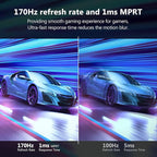Z-Edge 32 inch Curved Gaming Monitor, QHD 1440P 170Hz 165Hz 144Hz Curved Monitor, 1500R Computer Monitor, MPRT 1ms Monitor, 16.7M Colors, 3000:1 Contrast, UG32 Ultra Slim Bezel, DP x2, HDMI x2