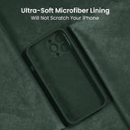 FireNova Designed for iPhone 14 Pro Case, Silicone Upgraded [Camera Protection] Phone Case with [2 Screen Protectors], Soft Anti-Scratch Microfiber Lining Inside, 6.1 inch, Alpine Green