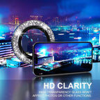 Choiche [3+1 for iPhone 14 Pro/iPhone 14 Pro Max Camera Lens Protector Bling, 9H Tempered Glass Camera Cover Screen Protector Metal Ring Decoration Accessories (Glitter-Black)
